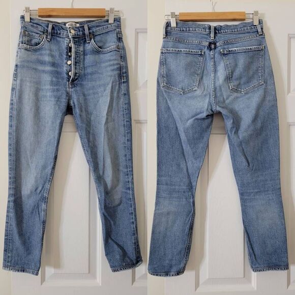 Agolde Nico Jean High Rise Button Fly Denim Blue Style A093C-1048 26 - Picture 1 of 7